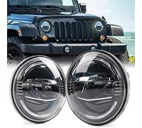 DKMGHT LED Headlights For Jeep Wrangler JK, [DOT Approved] [Low Beam and High Beam] Headlamps with DRL Halo - 1 Pair