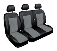 DKMOTO K633B/G Premium Tailored Van Seat Covers for Ford Transit Custom - without Fold Down Table Leatherette
