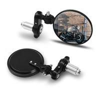 DKMOTORK 001-B Cafe Racer Mirrors Foldable Motorcycle Bar End Rear View Side Mirrors Black for 7/8’’ Handlebars Compatible with Street Bikes Sports Scooter Chopper Cruiser