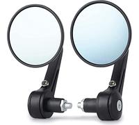 DKMOTORK 5002 7/8’’ Vintage Cafe Racer Motorcycle Handlebar End Mirror Black Round for Honda Kawasaki Suzuki Yamaha with 7/8'' Handlebar