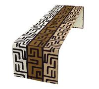DKMQQUL African Mudcloth Table Runner, Africa Tribal Ethnic Abstract Geometric Boho Pattern Print Table Runner for Kitchen Dinning Table Home Decor Party Holiday, 13x36 Inch