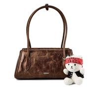 DKNY Amelie Shoulder Bag Genuine Leather 33 cm brown