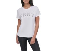 Dkny Arched Varsity Rhinestone Ombre Short Sleeve T-shirt