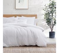 DKNY Bedding Modern Cotton Waffle Bed Set, 3 Pieces, King Size, White
