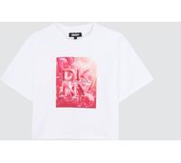 DKNY Boy's Contrast Logo Cotton T-Shirt with Crew Neck - Size: 14 - female