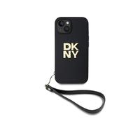 DKNY Case for iPhone 13 with Metallic Logo and Wrist Strap