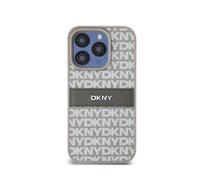 DKNY Case for iPhone 14 Pro Max Repeat Pattern Tonal Stripe with Metallized Logo