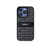 DKNY Case for iPhone 14 Pro Max Repeat Pattern Tonal Stripe with Metallized Logo