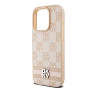 DKNY Case for iPhone 15 Pro Max Elegant with Tile and Stripe Patterns, Pink