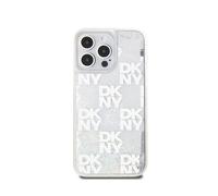 DKNY Case for iPhone 15 Pro Max with Liquid Glitter Check pattern, Transparent