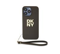 DKNY Case for iPhone 15 Pro Max with Metallized Logo and Wrist Strap