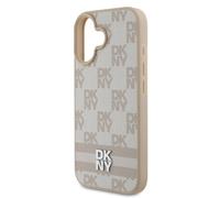 DKNY Case for iPhone 16 Elegant with Tile and Stripe Patterns, Pink