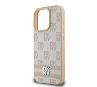 iPhone 16 Pro Case DKNY Faux Leather Logo Gold