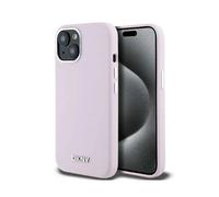 DKNY Case Liquid Silicone Small Metal Logo MagSafe Pink - iPhone 13/14/15