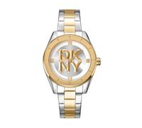 DKNY Chambers Midi Quartz Watch 5 ATM, Silver/Gold, Standard Size, Modern