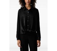 DKNY crinkled-finish twist-front shirt - Black XS-S-M-L