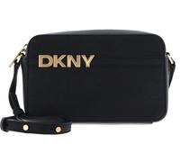 DKNY Women Avril Camera Bag Cow Leather Coated with 100% Polyurethane, Black and Gold, Small