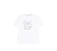 DKNY crystal-embellished logo-print T-shirt - White S-M-L-XL