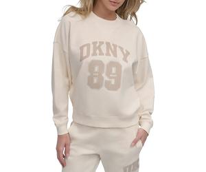 Dkny Distressed Rhinestone Logo Sweatshirt