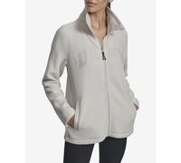 DKNY Embroidery Logo Full Zip Hoodie Light Grey Women - S