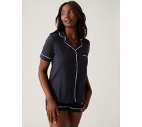 Dkny female Cotton Rich Shortie Pyjama Set - XL - Navy, Navy