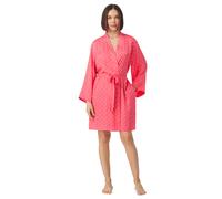 Dkny female Satin Geometric Tie Short Kimono Robe - Pink, Pink