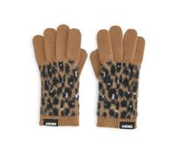 DKNY Fuzzy Mini Leopard Gloves Cold Weather, Truffle, One Size