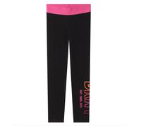 DKNY Girls Black Leggings With Pink Waistband And Logo-6 Years