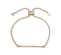 DKNY Gold Plated Half Pave Bar Slider Bracelet