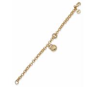 DKNY Gold Tone Pave Logo Lock Flex Bracelet