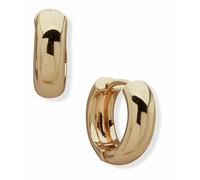 DKNY Gold Tone Puffy Huggie Hoop Earrings