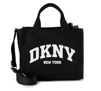 DKNY womens Hadlee Medium Canvas Tote, Black/Silver, One Size