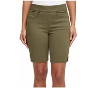 DKNY Jeans Women's Comfort Stretch Pull-On Bermuda Short, Olive, XS