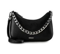 DKNY Women's Jenna Demi Crossbody Shoulder Bag, Black and Silver, Small