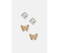 DKNY Jewellery Women's Duo Pave Crystal Butterfly Earring Pack in Gold DKNY Jewellery Gold One Size