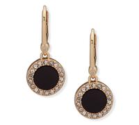 DKNY Jewellery Women's Gold Tone & Black Pavé Drop Earrings - Gold & Black DKNY Jewellery Gold One Size