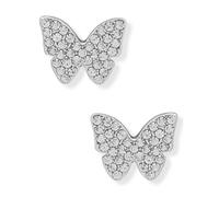 DKNY Jewellery Women's Silver Tone Pavé Butterfly Stud Earrings - Silver DKNY Jewellery Silver One Size