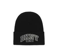 Dkny Kids crystal-embellished logo-patch beanie hat - Black 52-54-56-61-62