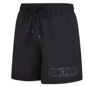 DKNY Kos Men's Swim Shorts | Quick-Dry Mens Swimming Shorts with Mesh Lining, Elastic Waist, & Side and Zip Pockets | Modern Mens Swimming Trunks for Pool & Everyday Comfort, Black
