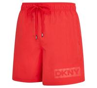 DKNY Kos Men's Swim Shorts | Quick-Dry Mens Swimming Shorts with Mesh Lining, Elastic Waist, & Side and Zip Pockets | Modern Mens Swimming Trunks for Pool & Everyday Comfort, Red