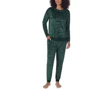 DKNY Ladies Lounge Set Luxurious Plush Stretch Velour 2 Piece UK SIze Velvet Tracksuit For Women (UK, Alpha, S, Regular, Regular, Green)