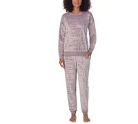 DKNY Ladies Lounge Set Luxurious Plush Stretch Velour 2 Piece UK SIze Velvet Tracksuit For Women (UK, Alpha, M, Regular, Regular, Mauve)