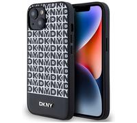 DKNY Printed Pattern Metal Logo Case for iPhone 15 with MagSafe - Black
