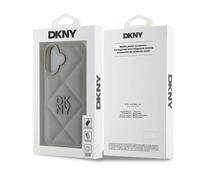 DKNY Leather Quilted Checkered Pattern MagSafe Impact Case for iPhone 16 Beige