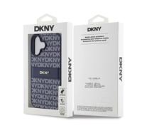 DKNY Leather Reapet Pattern Stripe Impact Case for iPhone 16 Navy Genuine