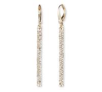 DKNY Linear Drop Gold tone and Silver tone Earrings for Women with Crystal stones, Crystal Bar Dangle Earrings, Ladies Earrings for Parties and Events, Gold and Silver tone options (Gold)