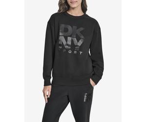 DKNY Logo Crew Sweatshirt Pure Black Women - M