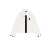 DKNY logo-patch zip-up jacket - White XS