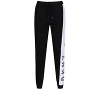 DKNY Men’s Lounge Pants, Designer Loungewear with Drawstring Waist, Side Stripe Jogger - Black