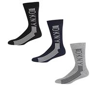 DKNY Men's, 100% Cotton Smart Designer Ankle Pairs, UK 7-11 Socks, Multi-Coloured, One Size (Pack of 3)